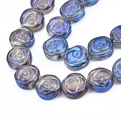Electroplate Glass Beads Strands EGLA-N008-001-1