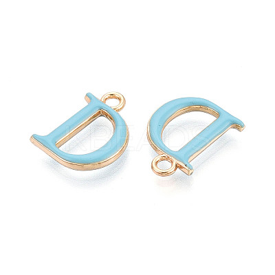 Rack Plating Alloy Enamel Pendants ENAM-T024-53D-G-1