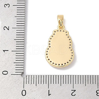 Brass with Shell and Cubic Zirconia Charms KK-Q030-07G-1