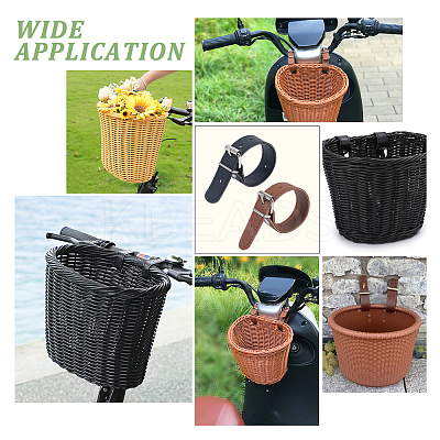 4 Pairs 2 Colors Imitation Leather Bicycle Basket Belt AJEW-CL0001-31-1