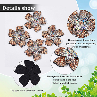 4Pcs Rhinestone Appliques PATC-FG0001-04B-1