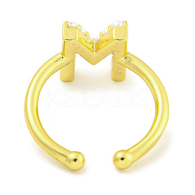 Rack Plating Brass Open Cuff Rings for Women RJEW-F162-01G-M-1