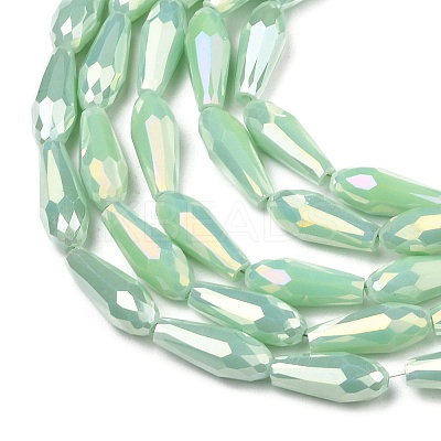 Electroplated Opaque Glass Beads Strands X-EGLA-L015-FR-B20-01-1
