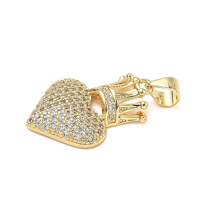 Brass Micro Pave Cubic Zirconia Pendants KK-D426-21A-G-1