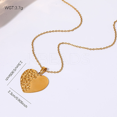 304 Stainless Steel Textured Geometric Pendant Necklaces for Women WG5062C-04-1