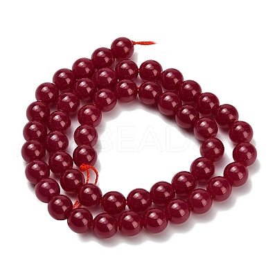 Lab Grown Red Corundum Beads Strands G-L634-B03-8mm-1