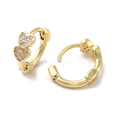 Rack Plating Brass Micro Pave Cubic Zirconia Hoop Earrings EJEW-A031-19G-1