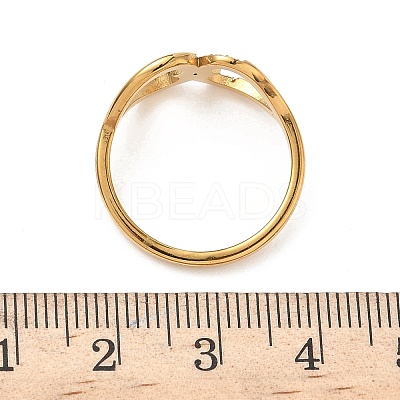 304 Stainless Steel Cubic Zirconia Finger Rings for Women RJEW-F189-05G-1