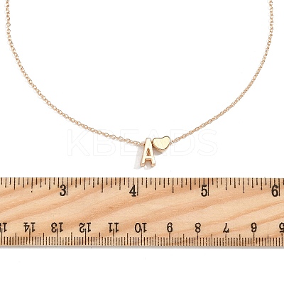 Alloy Letter Heart Pendant Necklaces for Women NJEW-FS0001-09I-1