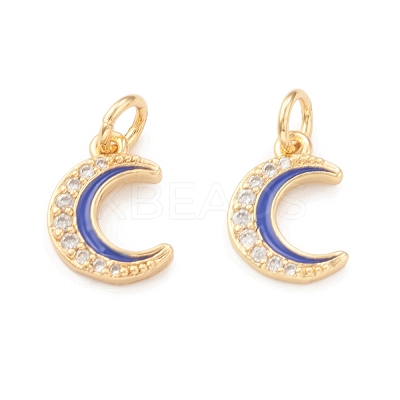 Eco-Friendly Brass Micro Pave Cubic Zirconia Charms KK-I698-32G-1
