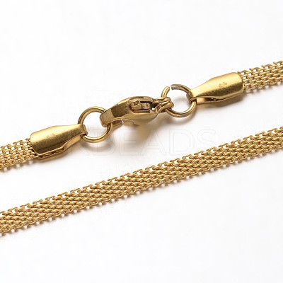 304 Stainless Steel Bar Link Chains Necklaces NJEW-O066-32-1