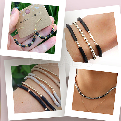 Flat Round Handmade Polymer Clay Beads CLAY-SC0001-58A-03-1