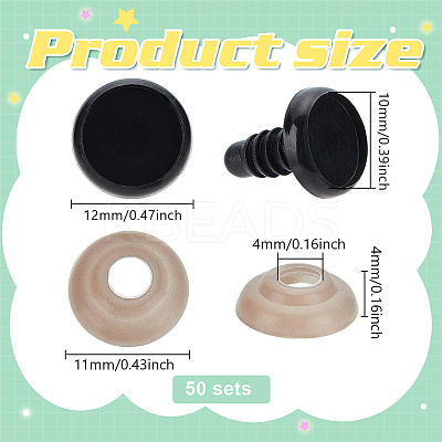 50Pcs Plastic Safety Craft Eye Cabochon Setting AJEW-PH0012-20A-1