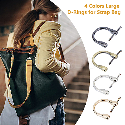 8Pcs 4 Colors Alloy D-Ring Anchor Shackle Clasps FIND-DC0005-59-1