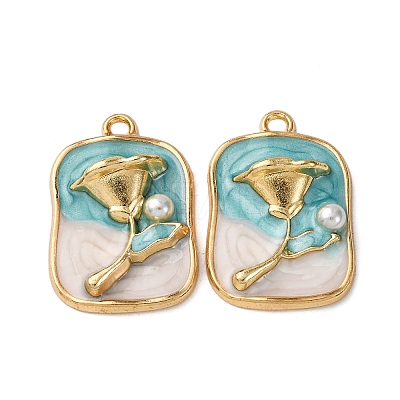 Alloy Enamel Flower Pendants ENAM-B028-41KCG-06-1