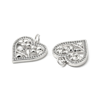 Brass Micro Pave Cubic Zirconia Pendants KK-E068-VB124-1