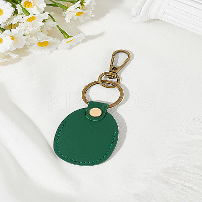 1Pc Oval PU Leather Holder Pendant Decoration AJEW-LP0008-30B-1