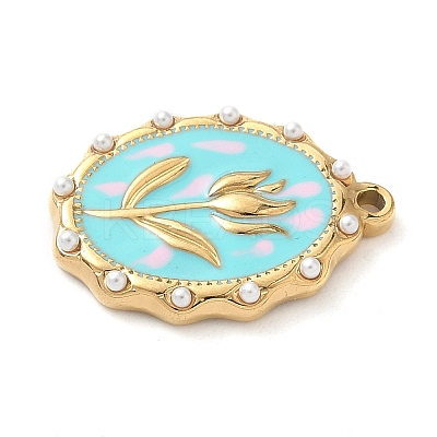 304 Stainless Steel Enamel Pendants STAS-H483-42G-02-1