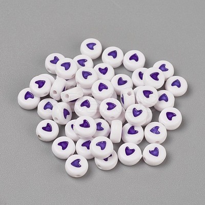 Acrylic Enamel Beads OACR-WH0003-04G-1