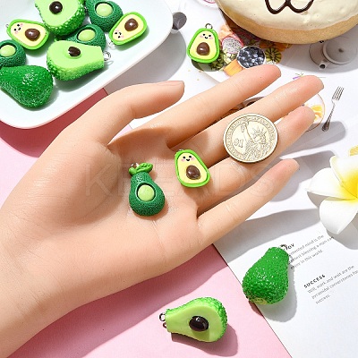 15Pcs 3 Styles Opaque Resin Fruit Pendants RESI-YW0001-72-1