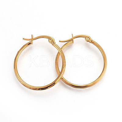 Ion Plating(IP) 304 Stainless Steel Hoop Earrings EJEW-L215-20G-1
