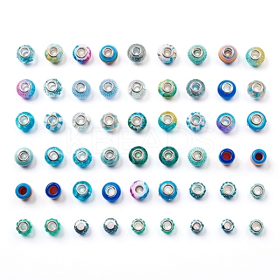Acrylic & Resin & Polymer Clay Rhinestone European Beads FPDL-S015-04B-1