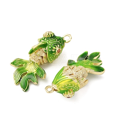 Brass Micro Pave Cubic Zirconia Pendants KK-D019-30B-G-1