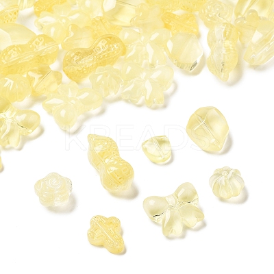 120Pcs 8 Styles Transparent Spray Paint Glass Beads GLAA-FS0002-28-1