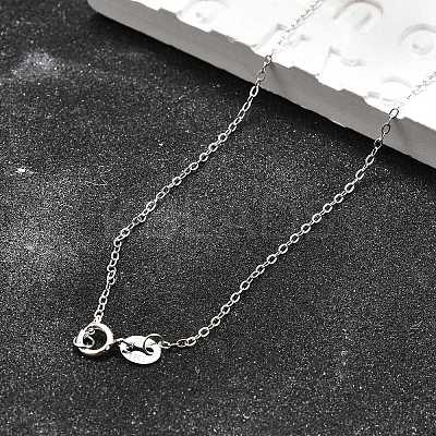 Anti-Tarnish Rhodium Plated Sterling Silver Necklaces X-STER-M034-32A-1