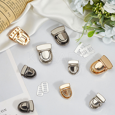 12Pcs 3 Colors Iron Bag Tuck Clasps PURS-BBC0001-03-1