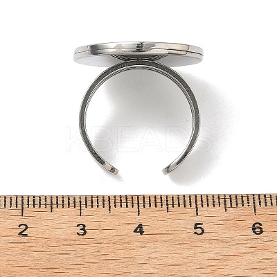 304 Stainless Steel Cuff Ring Findings STAS-B126-11C-P-1