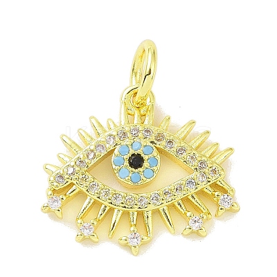 Real 18K Gold Plated Brass Micro Pave Cubic Zirconia Pendants KK-L209-039G-03-1