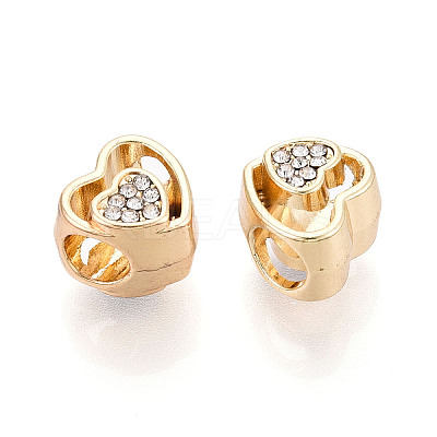 Rack Plating Alloy Rhinestone European Beads FIND-N011-07KCG-1