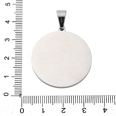304 Stainless Steel Flat Round with Word Lord's Prayer Cross Pendants STAS-P085-25P-1