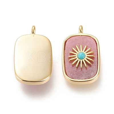Natural Rhodochrosite & Synthetic Turquoise Pendants KK-P184-01A-01G-1