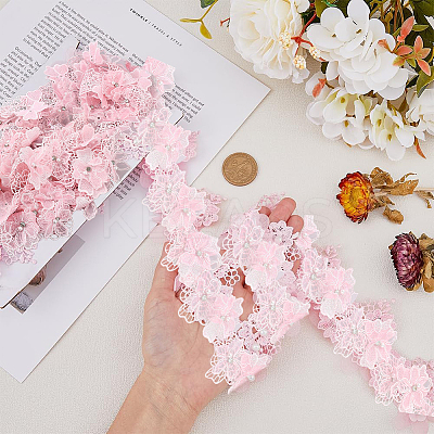3 Yards Polyester Embroidery Flower Lace Trim OCOR-HY0002-27-1