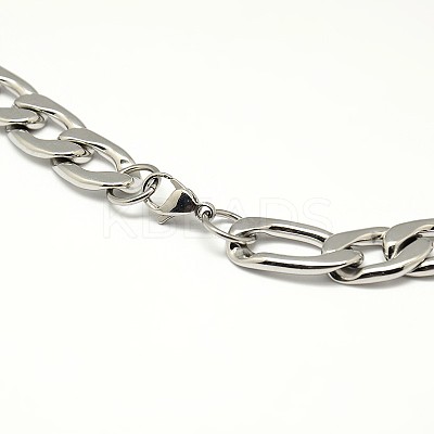 Tarnish Resistant Fashionable 304 Stainless Steel Figaro Chain Necklaces for Men STAS-A028-N019P-1