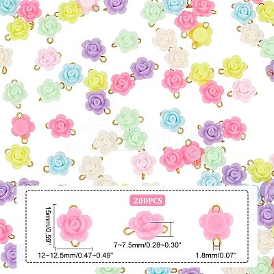200Pcs Opaque Acrylic Beads Connector Charms FIND-HY0001-30-1