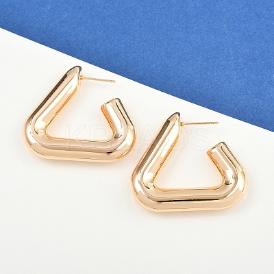 Brass Stud Earrings EJEW-H168-14C-G-1