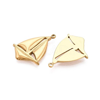 304 Stainless Steel Sailboat Pendants STAS-T071-23G-1