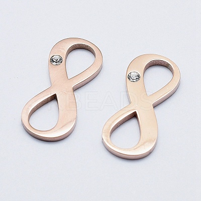 Eco-Friendly 316 Surgical Stainless Steel Pave Cubic Zirconia Links connectors RB-I078-63-B-NR-1