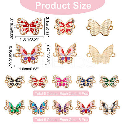 60Pcs 10 Styles Alloy Enamel Connector Charms ENAM-HY0001-25-1