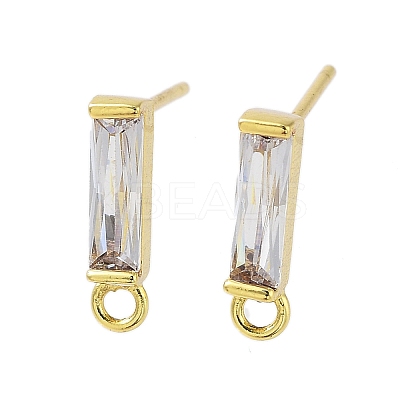 Brass Micro Pave Cubic Zirconia Earring Findings X-KK-A205-10G-03-1