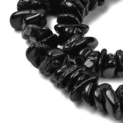 Natural Black Tourmaline Beads Strands G-A285-A07-01-1