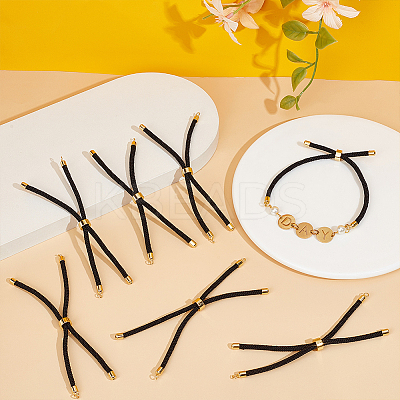10Pcs Twisted Nylon Cord Slider Bracelet Making MAK-UN0001-54A-1