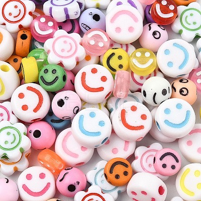 5 Styles Opaque & Transparent Craft Acrylic Beads MACR-YW0003-48A-1