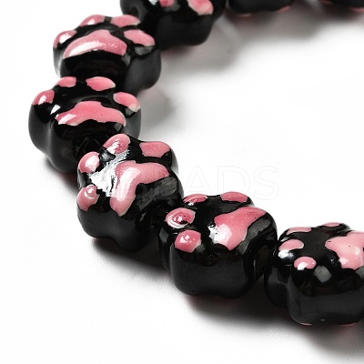 Handmade Printed Porcelain Beads PORC-F005-02B-1