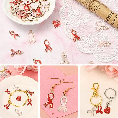 60Pcs 12 Styles Light Gold Tone Zinc Alloy Enamel Pendants ENAM-CJ0003-59-1