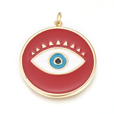 Brass Enamel Pendants LS-ZIRC-L078-069A-NR-1