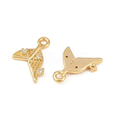 Ocean Theme Brass Micro Pave Cubic Zirconia Charms X1-KK-F902-08L-G-1